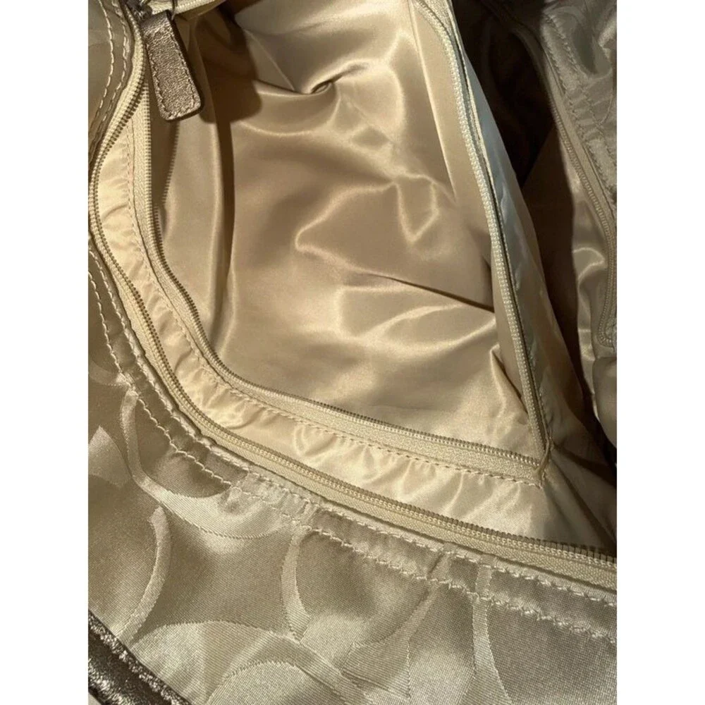 Coach Signature Nylon Baby Bag Tote / Diaper Bag Gold Champagne F77577
